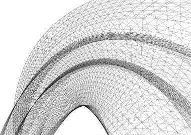 Mimari sanat konseptinde soyut çizgiler, minimum geometrik şekiller. 