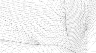 Mimari sanat konseptinde soyut çizgiler, minimum geometrik şekiller. 