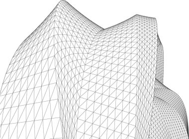 Mimari sanat konseptinde soyut çizgiler, minimum geometrik şekiller. 