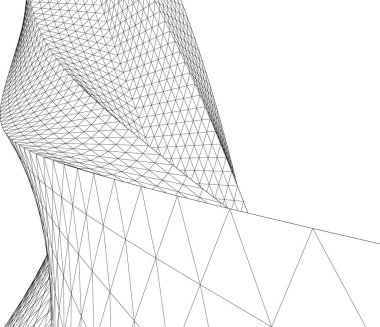 Mimari sanat konseptinde soyut çizgiler, minimum geometrik şekiller. 