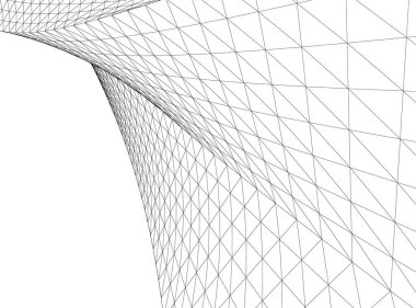 Mimari sanat konseptinde soyut çizgiler, minimum geometrik şekiller. 