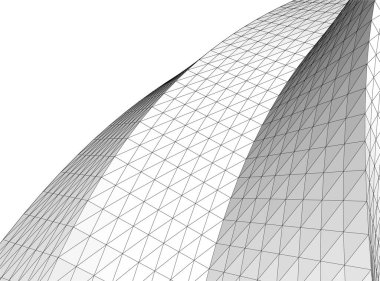 Mimari sanat konseptinde soyut çizgiler, minimum geometrik şekiller. 