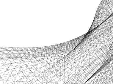 Mimari sanat konseptinde soyut çizgiler, minimum geometrik şekiller. 