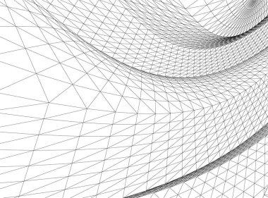 Mimari sanat konseptinde soyut çizgiler, minimum geometrik şekiller. 