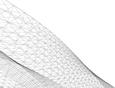 Mimari sanat konseptinde soyut çizgiler, minimum geometrik şekiller. 