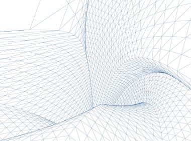 Mimari sanat konseptinde soyut çizgiler, minimum geometrik şekiller. 