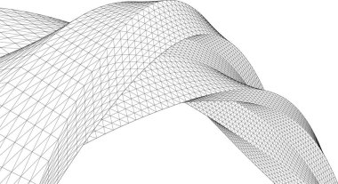 Mimari sanat konseptinde soyut çizgiler, minimum geometrik şekiller. 