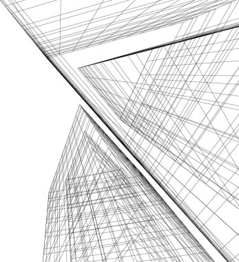 Mimari sanat konseptinde soyut çizgiler, minimum geometrik şekiller. 