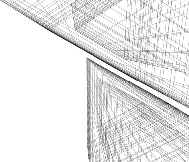 Mimari sanat konseptinde soyut çizgiler, minimum geometrik şekiller. 