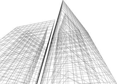 Mimari sanat konseptinde soyut çizgiler, minimum geometrik şekiller. 