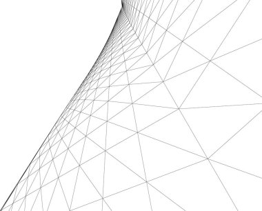 Mimari sanat konseptinde soyut çizgiler, minimum geometrik şekiller. 