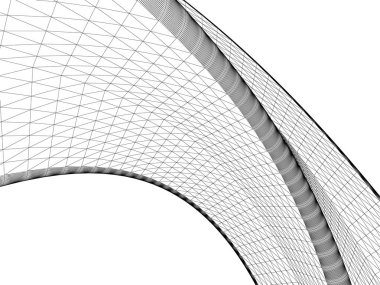 Mimari sanat konseptinde soyut çizgiler, minimum geometrik şekiller. 