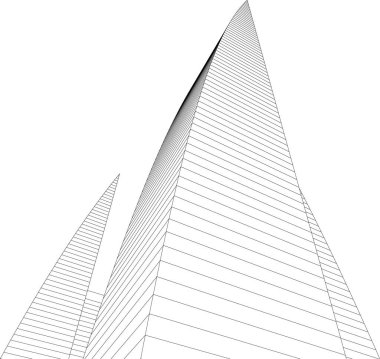 Mimari sanat konseptinde soyut çizgiler, minimum geometrik şekiller. 