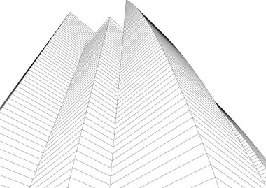 Mimari sanat konseptinde soyut çizgiler, minimum geometrik şekiller. 