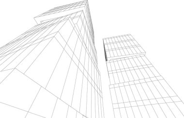 Mimari sanat konseptinde soyut çizgiler, minimum geometrik şekiller. 