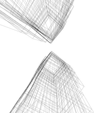 Mimari sanat konseptinde soyut çizgiler, minimum geometrik şekiller. 