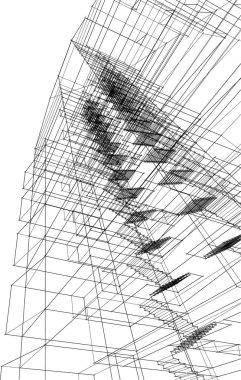 Mimari sanat konseptinde soyut çizgiler, minimum geometrik şekiller. 