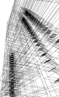 Mimari sanat konseptinde soyut çizgiler, minimum geometrik şekiller. 