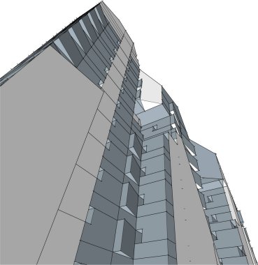 Mimari sanat konseptinde soyut çizgiler, minimum geometrik şekiller. 