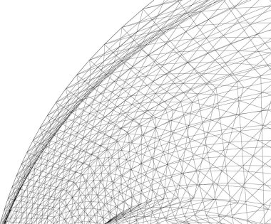 Mimari sanat konseptinde soyut çizgiler, minimum geometrik şekiller. 