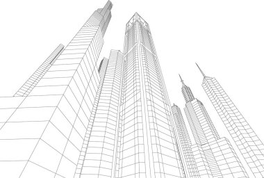 Mimari sanat konseptinde soyut çizgiler, minimum geometrik şekiller. 