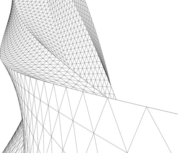 Lignes Dessin Abstraites Dans Concept Art Architectural Formes Géométriques Minimales — Image vectorielle