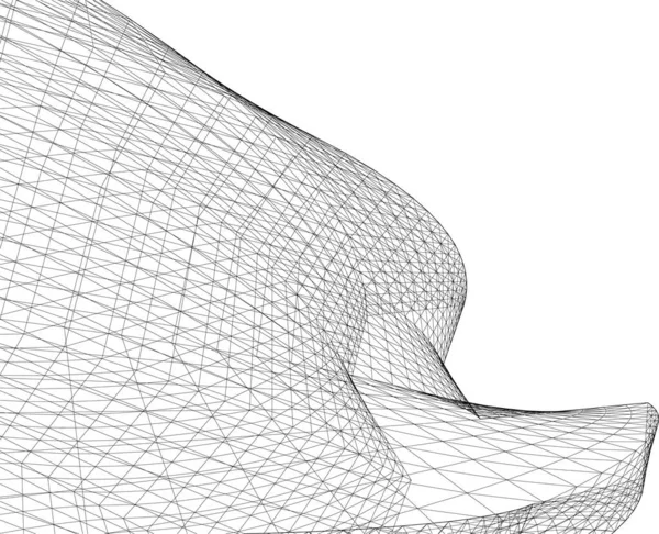 Líneas Abstractas Dibujo Concepto Arte Arquitectónico Formas Geométricas Mínimas — Archivo Imágenes Vectoriales