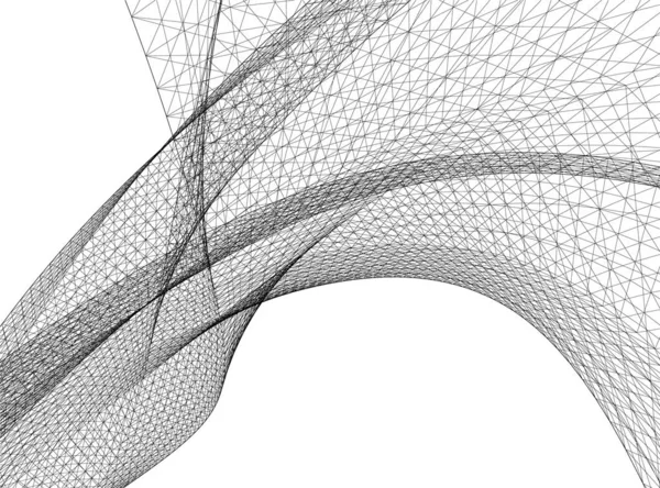 Líneas Abstractas Dibujo Concepto Arte Arquitectónico Formas Geométricas Mínimas — Archivo Imágenes Vectoriales