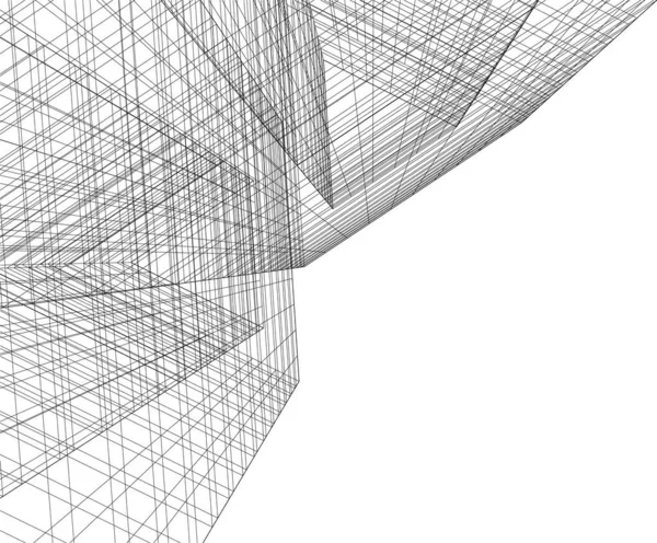 Abstrakcyjne Linie Rysunku Koncepcji Sztuki Architektonicznej Minimalne Kształty Geometryczne — Wektor stockowy