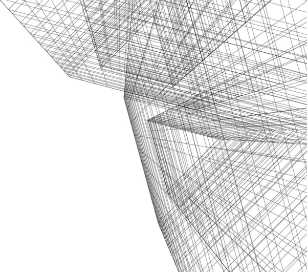 Líneas Abstractas Dibujo Concepto Arte Arquitectónico Formas Geométricas Mínimas — Archivo Imágenes Vectoriales