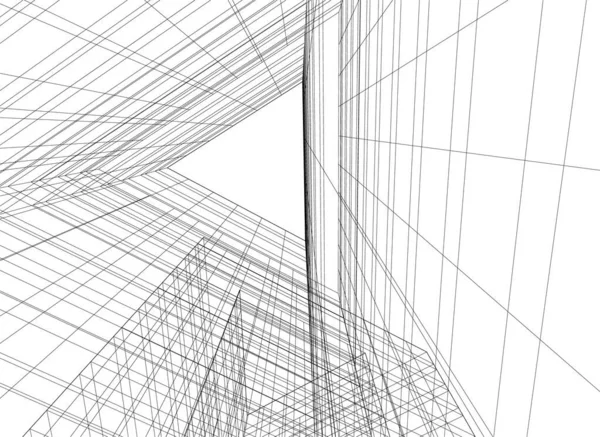 Linhas Abstratas Desenho Conceito Arte Arquitetônica Formas Geométricas Mínimas — Vetor de Stock