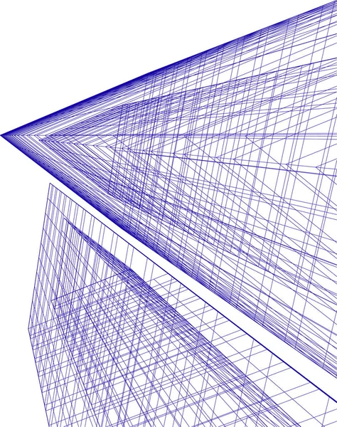 建築芸術の概念における抽象的な線や最小限の幾何学的形状 — ストックベクタ