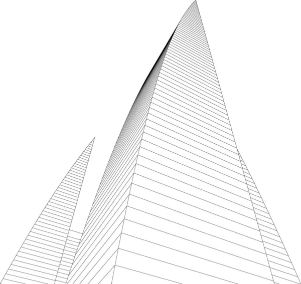 建築芸術の概念における抽象的な線や最小限の幾何学的形状 — ストックベクタ