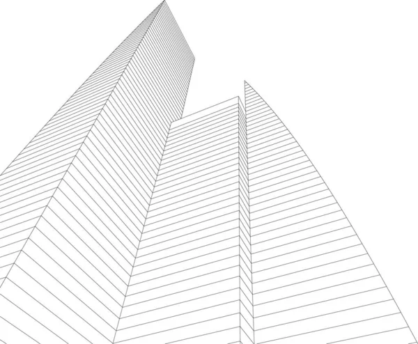 Linhas Abstratas Desenho Conceito Arte Arquitetônica Formas Geométricas Mínimas — Vetor de Stock