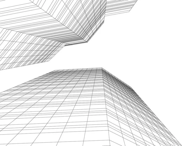 Linhas Abstratas Desenho Conceito Arte Arquitetônica Formas Geométricas Mínimas —  Vetores de Stock