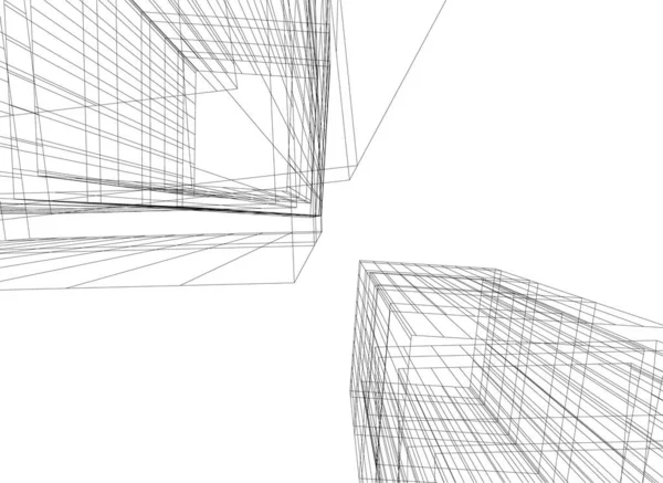 Linhas Abstratas Desenho Conceito Arte Arquitetônica Formas Geométricas Mínimas — Vetor de Stock