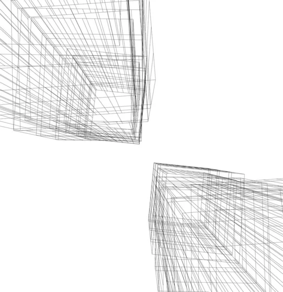 Linhas Abstratas Desenho Conceito Arte Arquitetônica Formas Geométricas Mínimas — Vetor de Stock