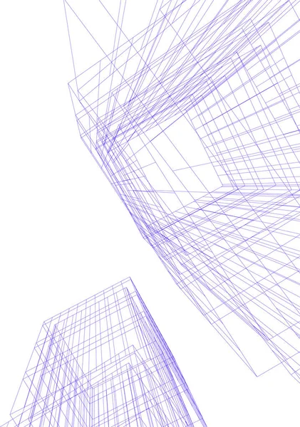 Elvont Rajzvonalak Építészeti Képzőművészetben Minimális Geometriai Formák — Stock Vector