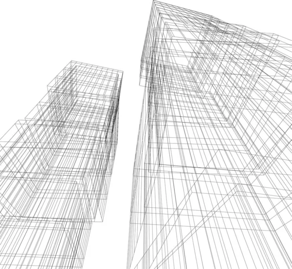 Linhas Abstratas Desenho Conceito Arte Arquitetônica Formas Geométricas Mínimas —  Vetores de Stock