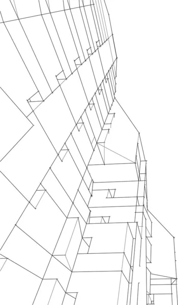 Abstrakcyjne Linie Rysunku Koncepcji Sztuki Architektonicznej Minimalne Kształty Geometryczne — Wektor stockowy