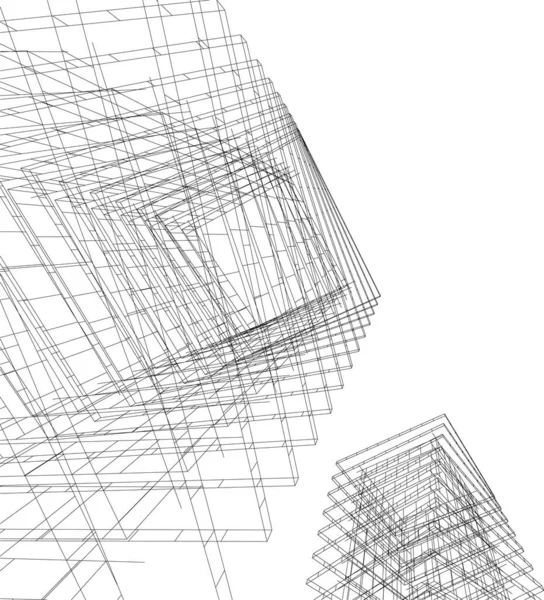 Linhas Abstratas Desenho Conceito Arte Arquitetônica Formas Geométricas Mínimas — Vetor de Stock