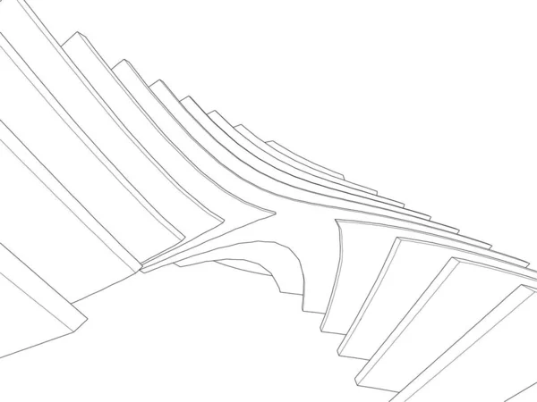 Linhas Abstratas Desenho Conceito Arte Arquitetônica Formas Geométricas Mínimas — Vetor de Stock