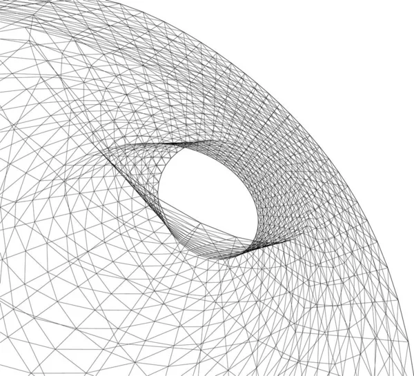 Abstracte Tekenlijnen Architectonisch Kunstconcept Minimale Geometrische Vormen — Stockvector