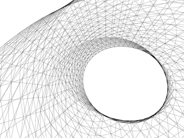 Abstracte Tekenlijnen Architectonisch Kunstconcept Minimale Geometrische Vormen — Stockvector