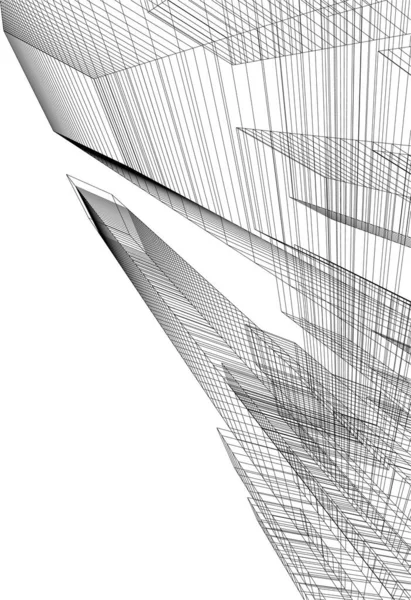 Lignes Dessin Abstraites Dans Concept Art Architectural Formes Géométriques Minimales — Image vectorielle