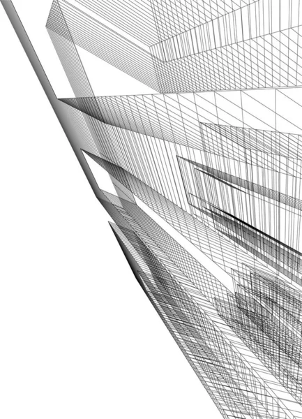 Abstrakcyjne Linie Rysunku Koncepcji Sztuki Architektonicznej Minimalne Kształty Geometryczne — Wektor stockowy