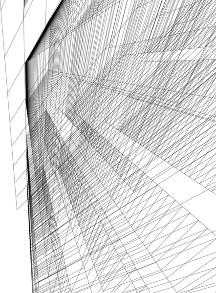 Abstrakte Zeichnungslinien Architektonischen Kunstkonzept Minimale Geometrische Formen — Stockvektor