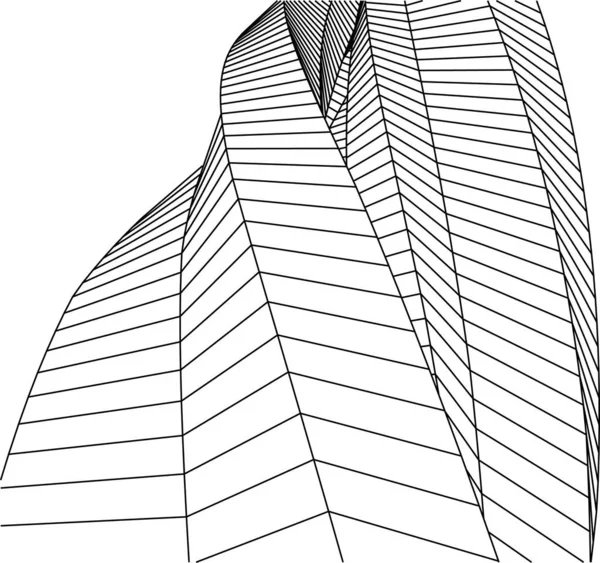 Garis Gambar Abstrak Dalam Konsep Seni Arsitektur Bentuk Geometris Minimal - Stok Vektor