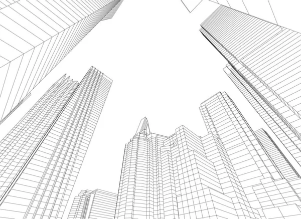 Lignes Dessin Abstraites Dans Concept Art Architectural Formes Géométriques Minimales — Image vectorielle