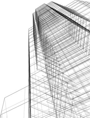 Mimari sanat konseptinde soyut çizgiler, minimum geometrik şekiller. 
